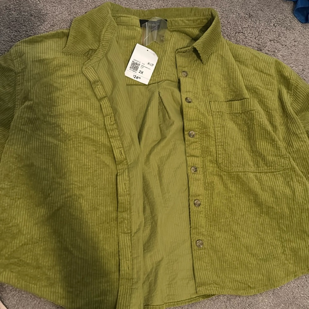 green corduroy top